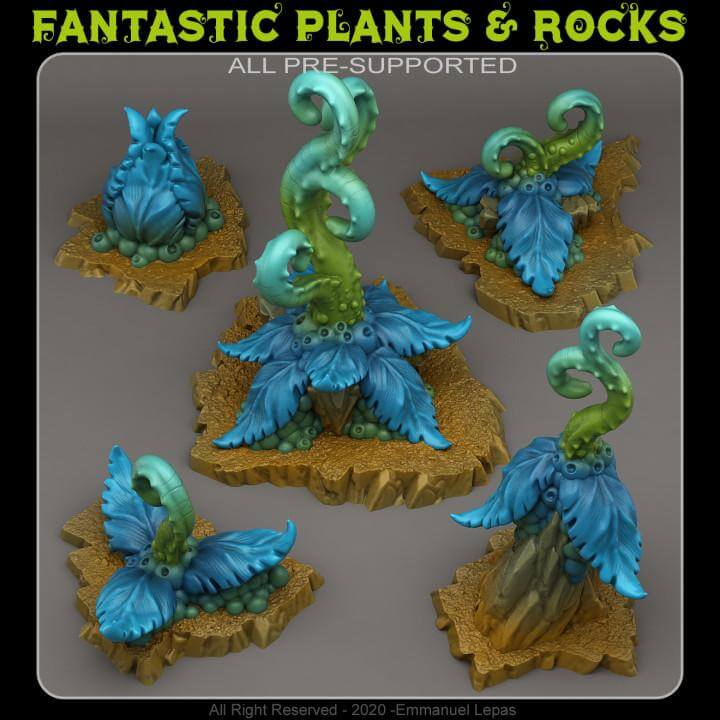 Alien Tentacle Plants | Fantastic Plants and Rocks | PathFinder | Mini | Tabletop Wargaming | Dungeons and Dragons | Resin | Fantasy | RPG