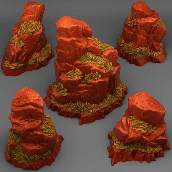 Red Giant Rocks | Fantastic Plants and Rocks | PathFinder | Mini | Tabletop Wargaming | Dungeons and Dragons | Resin | Fantasy | RPG