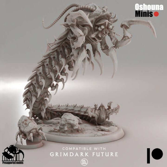 Centipede Queen - Deep Hive - Oshunaminis - Tabletop wargaming miniature for Grimdark | OPR | Sci-fi | Alien | Bug | Resin 3D Printed Mini