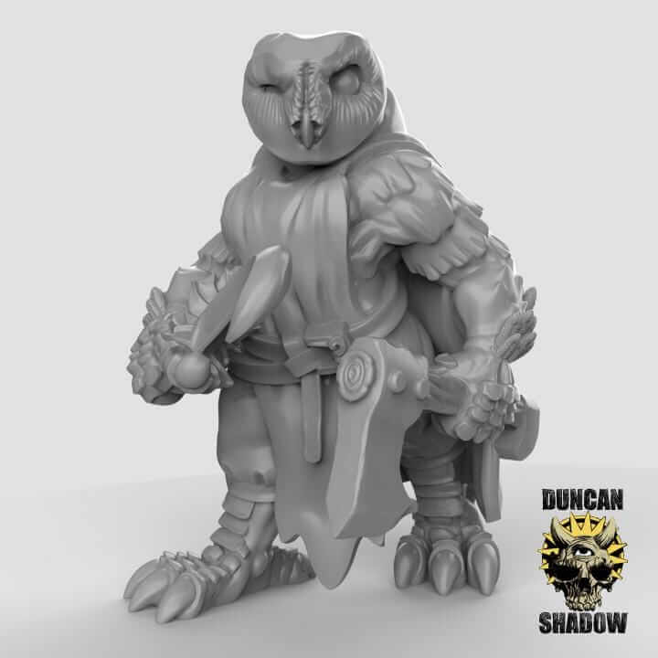 Owl Folk with Hand Weapons | Duncan Shadow | PathFinder | Mini | Tabletop Wargaming | Dungeons and Dragons | Resin | Fantasy | RPG