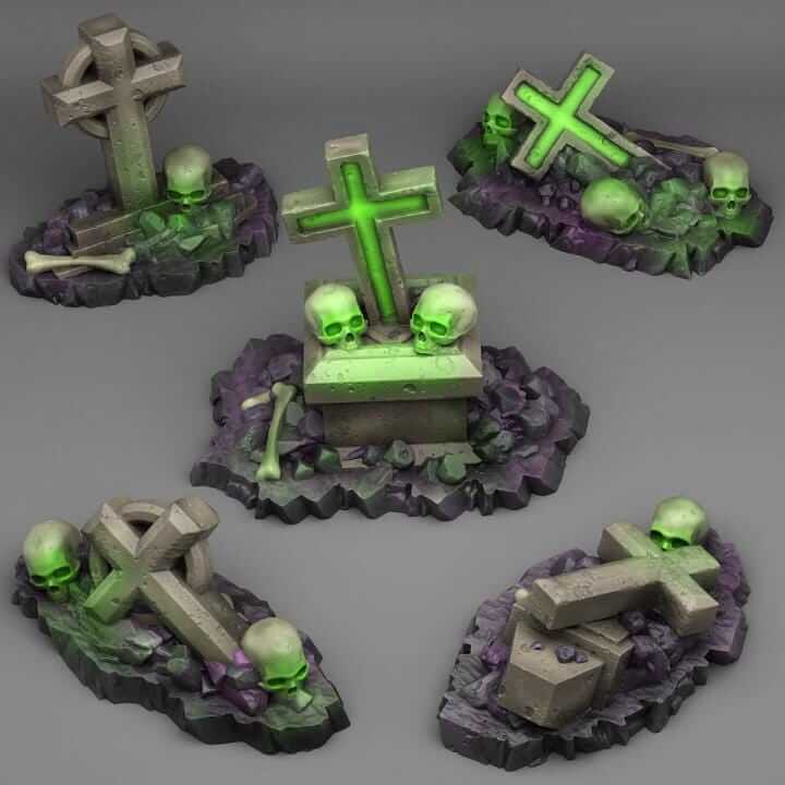 Creepy Cemetary Tombs | Fantastic Plants and Rocks | PathFinder | Mini | Tabletop Wargaming | Dungeons and Dragons | Resin | Fantasy | RPG