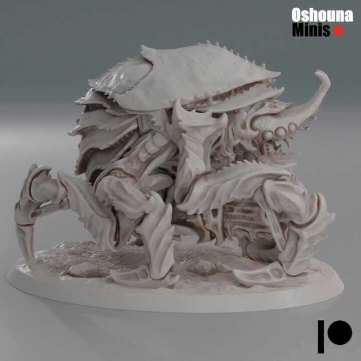 Cannon Crab 1.0 unpainted resin miniature for tabletop wargaming, compatible with GrimDark and OPR.