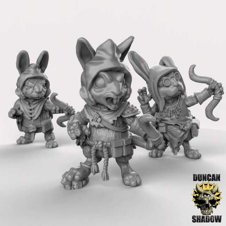 Rabbit Folk with Bows | Duncan Shadow | PathFinder | Mini | Tabletop Wargaming | Dungeons and Dragons | Resin | Fantasy | RPG