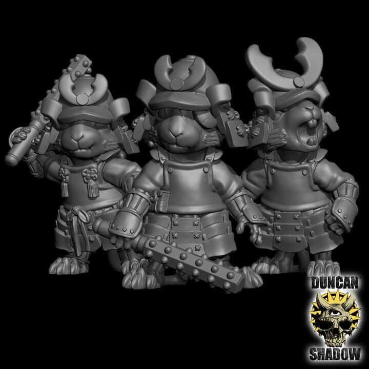 Mousle Samurai with Clubs | Duncan Shadow | PathFinder | Mini | Tabletop Wargaming | Dungeons and Dragons | Resin | Fantasy | RPG