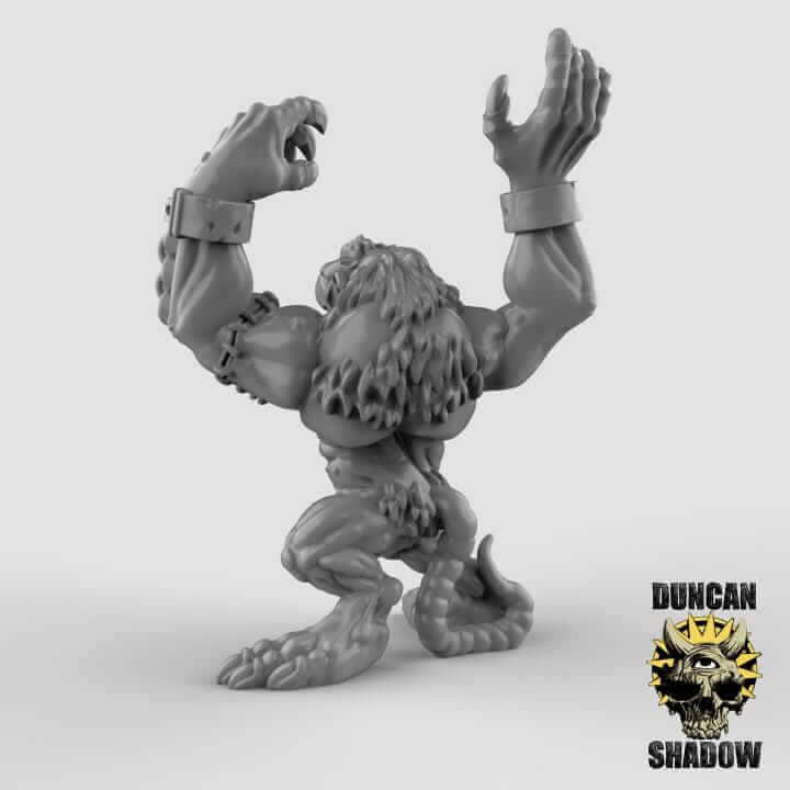 Rat Ogre miniature by Duncan Shadow for tabletop wargaming and RPG environments, detailed resin model in action pose.