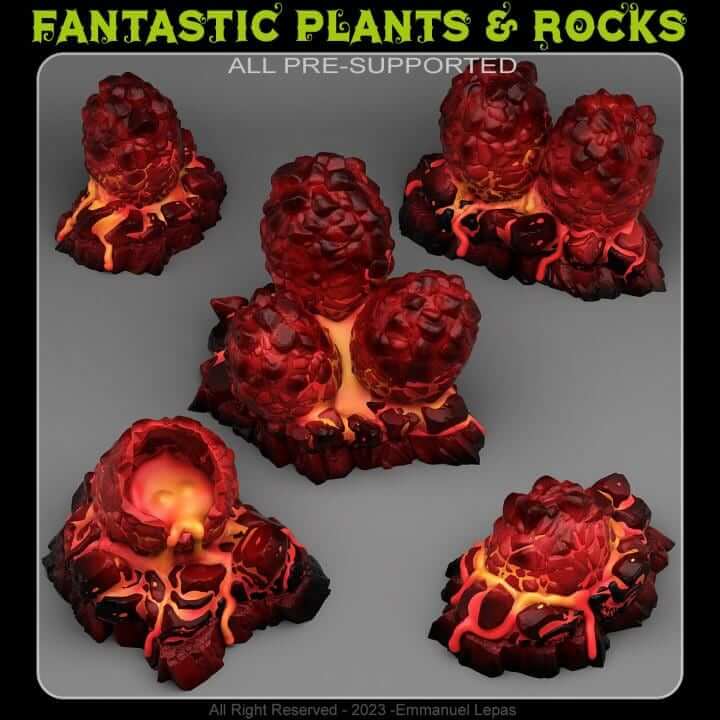 Magna Dragon Eggs | Fantastic Plants and Rocks | PathFinder | Mini | Tabletop Wargaming | Dungeons and Dragons | Resin | Fantasy | RPG