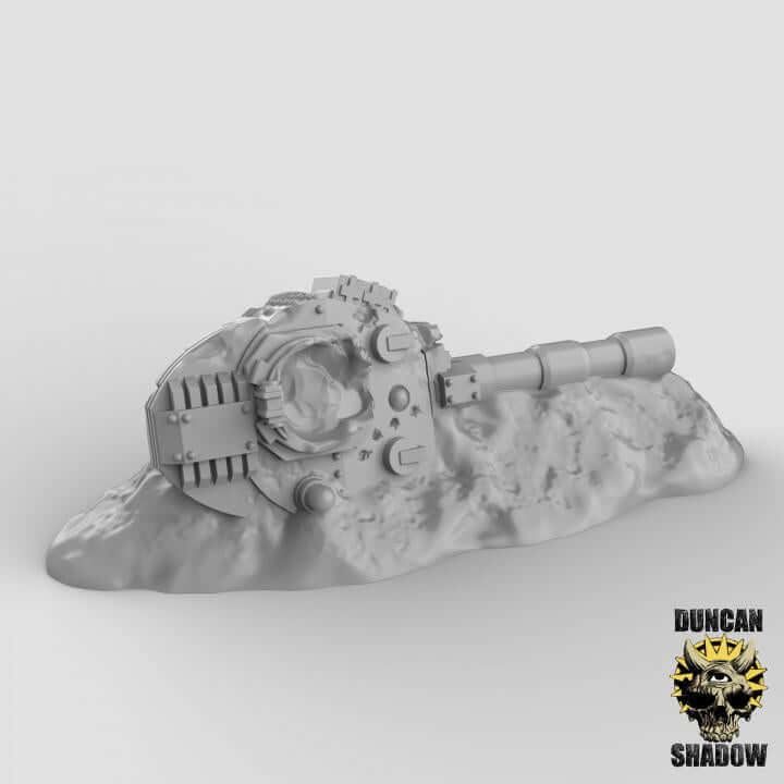 Wrecked tank miniature for tabletop wargaming, perfect for Dungeons and Dragons and RPG adventures.