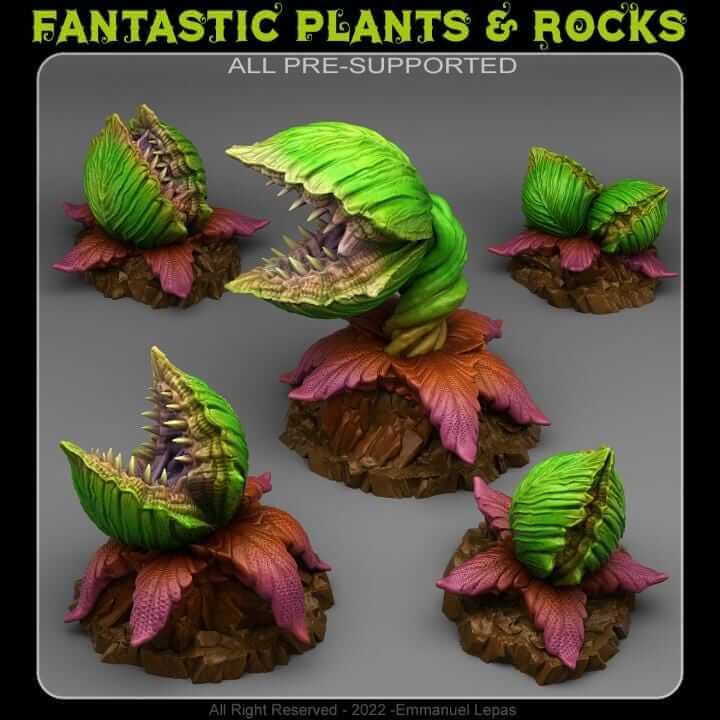 Carnivorous Alien Plants | Fantastic Plants and Rocks | PathFinder | Mini | Tabletop Wargaming | Dungeons and Dragons | Resin | Fantasy RPG