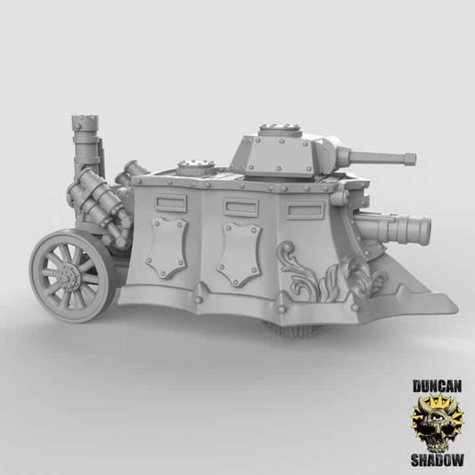 Steam Tank miniature for tabletop wargaming, featuring detailed resin design, ideal for Dungeons and Dragons RPG.