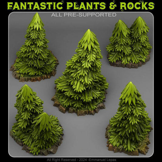 Pine Trees | Fantastic Plants and Rocks | PathFinder | Mini | Tabletop Wargaming | Dungeons and Dragons | Resin | Fantasy | RPG