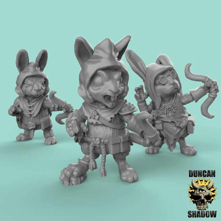 Rabbit Folk with Bows | Duncan Shadow | PathFinder | Mini | Tabletop Wargaming | Dungeons and Dragons | Resin | Fantasy | RPG