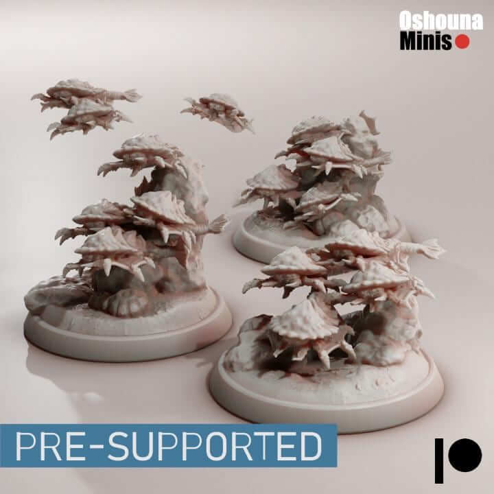 Flying Worm Swarm x3 - Deep Hive - Tabletop wargaming miniature for Grimdark | OPR | Sci-fi | Alien | Bug | Resin 3D Printed Mini | Swarm