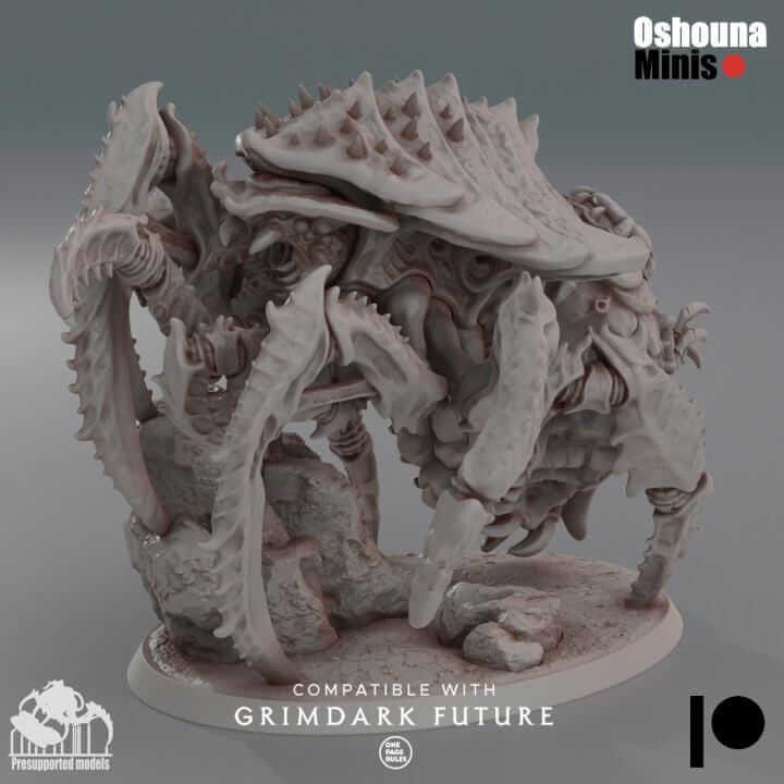 Unpainted resin miniature of Kraken for tabletop wargaming, compatible with GrimDark Future and OPR.