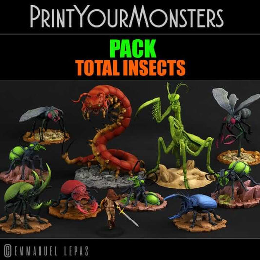 Total Insect Pack | Fantasy | Print your Monster | PathFinder | Mini | Tabletop Wargaming | Dungeons and Dragons | Mini