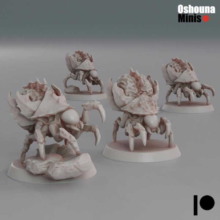 Unpainted Brain Bugs miniatures for tabletop wargaming, designed for GrimDark and OPR compatibility.