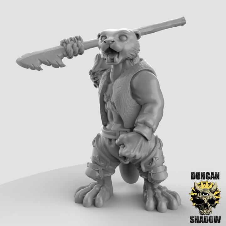 Otter Folk with Harpoons | Duncan Shadow | PathFinder | Mini | Tabletop Wargaming | Dungeons and Dragons | Resin | Fantasy | RPG