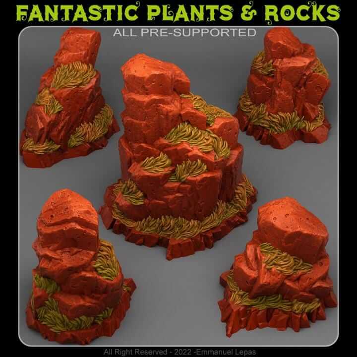 Red Giant Rocks | Fantastic Plants and Rocks | PathFinder | Mini | Tabletop Wargaming | Dungeons and Dragons | Resin | Fantasy | RPG