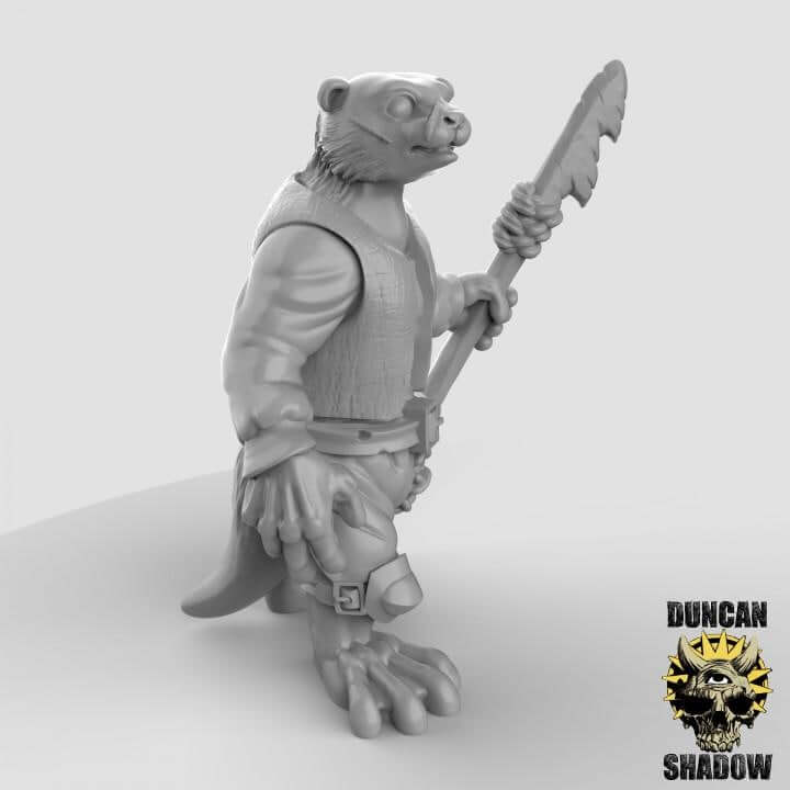 Otter Folk with Harpoons | Duncan Shadow | PathFinder | Mini | Tabletop Wargaming | Dungeons and Dragons | Resin | Fantasy | RPG