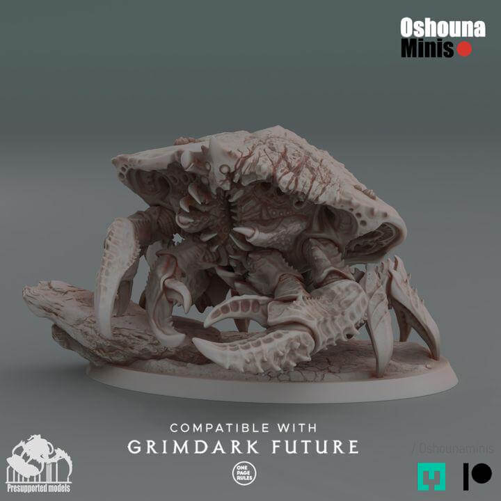 Oldscar Crab 2.0 - Deep Hive -  Oshounaminis - Tabletop wargaming miniature for Grimdark | OPR | Sci-fi | Alien | Bug | Resin 3D Printed