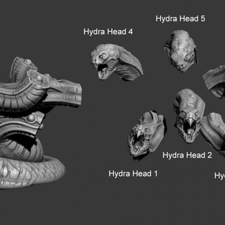 Hydra | Fantasy | Print your Monster | PathFinder | Mini | Tabletop Wargaming | Dungeons and Dragons | Resin | Fantasy | RPG |