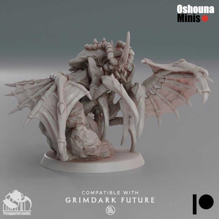 Winged Lobster Alpha - Deep Hive - Oshounaminis - Tabletop wargaming miniature for Grimdark | OPR | Sci-fi | Alien | Bug | Resin 3D Printed