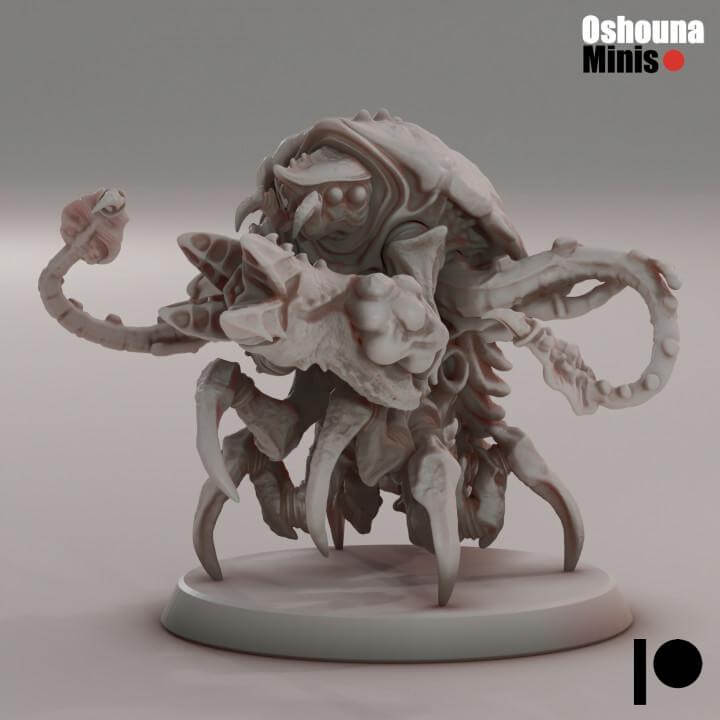 Unpainted Lobster Warriors resin miniature for tabletop wargaming, featuring intricate design and multiple weapon options.