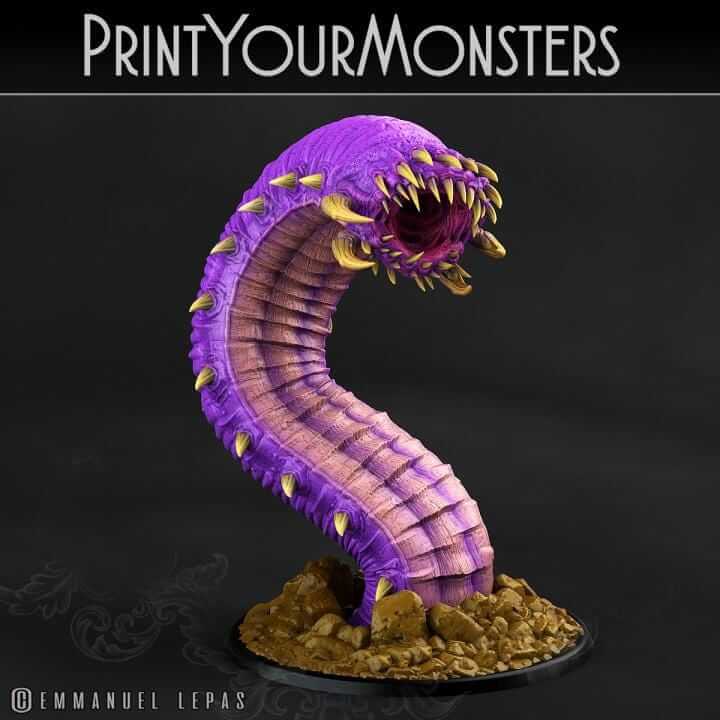 Purple Worm x3 | Fantasy | Print your Monster