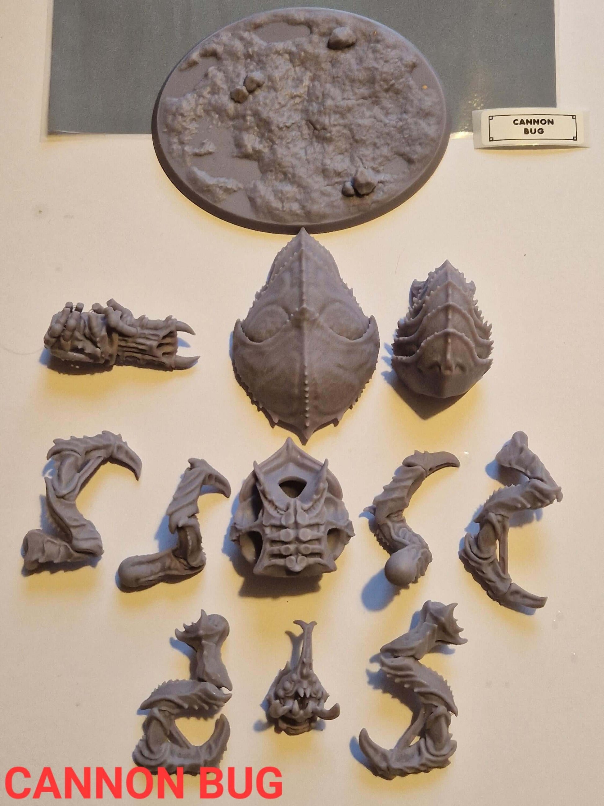 Cannon Bug 1.0 unpainted resin miniature parts for tabletop wargaming, compatible with GrimDark and OPR games.