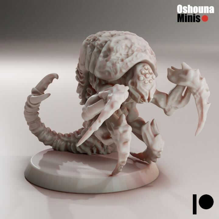 Unpainted resin miniature of a centipede larva, compatible with tabletop wargaming and GrimDark themes.