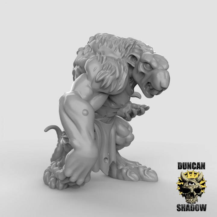 Rat Ogre miniature by Duncan Shadow for tabletop wargaming and Dungeons & Dragons, crafted in resin for RPGs.