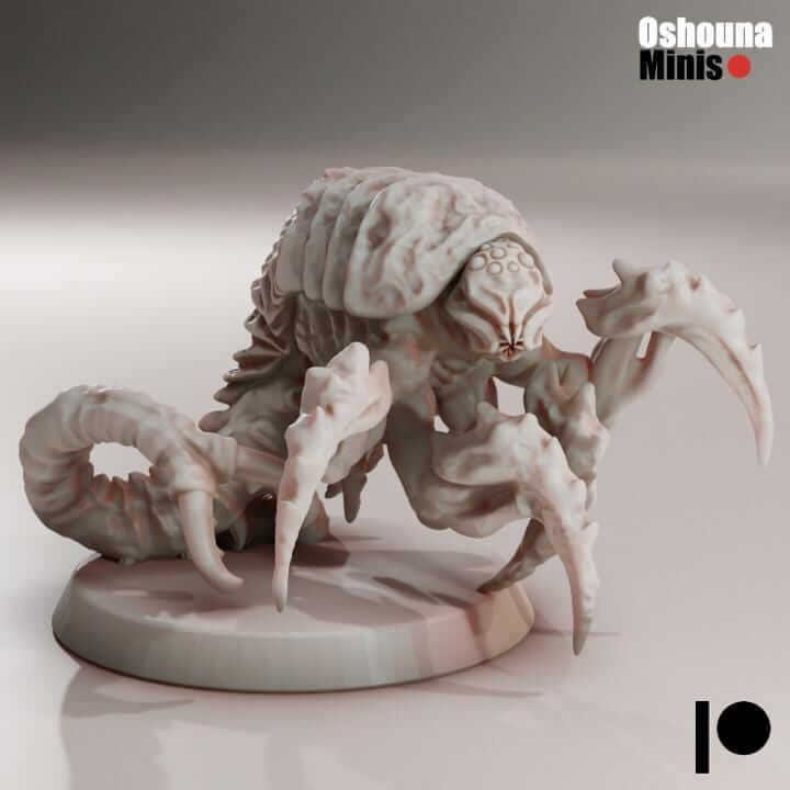 Centipede Larvas miniature for tabletop wargaming, unpainted and unassembled, perfect for Alien Hive army use.