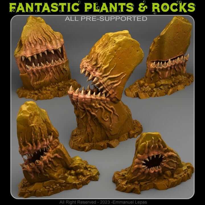 Carnivorous Stones | Fantastic Plants and Rocks | PathFinder | Mini | Tabletop Wargaming | Dungeons and Dragons | Resin | Fantasy RPG