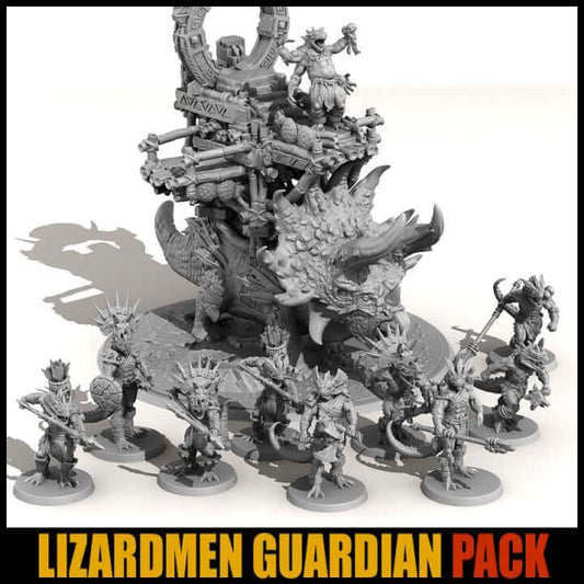 Lizardmen Guardians | Fantasy | Print your Monster | PathFinder | Mini | Tabletop Wargaming | Dungeons and Dragons | Resin | Fantasy | RPG |