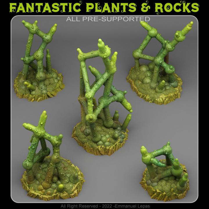 Deadly Molecule Plants | Fantastic Plants and Rocks | PathFinder | Mini | Tabletop Wargaming | Dungeons and Dragons | Resin | Fantasy | RPG