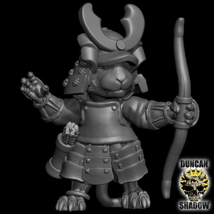 Mousle Samurai with Bows | Duncan Shadow | PathFinder | Mini | Tabletop Wargaming | Dungeons and Dragons | Resin | Fantasy | RPG