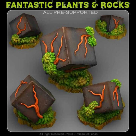 Corrupted Rocks | Fantastic Plants and Rocks | PathFinder | Mini | Tabletop Wargaming | Dungeons and Dragons | Resin | Fantasy RPG