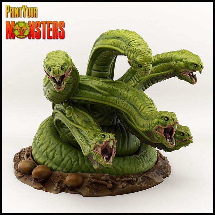 Hydra | Fantasy | Print your Monster | PathFinder | Mini | Tabletop Wargaming | Dungeons and Dragons | Resin | Fantasy | RPG |