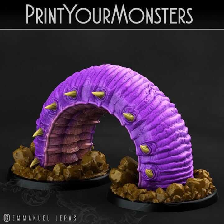 Purple Worm x3 | Fantasy | Print your Monster