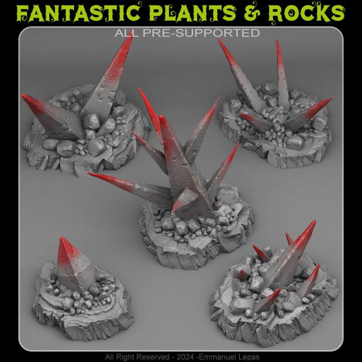 Deadly Shadow Rocks | Fantastic Plants and Rocks | PathFinder | Mini | Tabletop Wargaming | Dungeons and Dragons | Resin | Fantasy | RPG