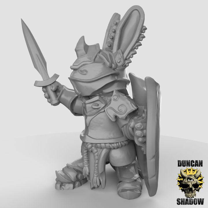 Rabbit Folk Paladin | Duncan Shadow | PathFinder | Mini | Tabletop Wargaming | Dungeons and Dragons | Resin | Fantasy | RPG