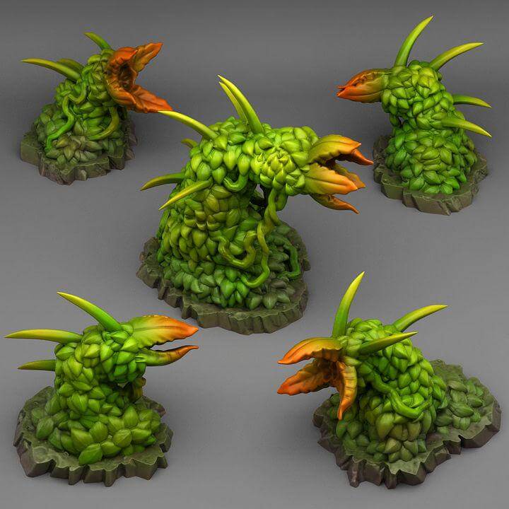 Carnivorous Hedges | Tabletop Wargaming for Dungeons & Dragons | Fantasy RPG miniature | Fantasy mini for DND | Fantastic Plants and Rocks